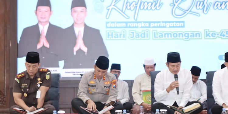 Dalam Rangka Hari Jadi ke 456 Lamongan, Kapolres Lamongan Hadiri Khotmil Quran