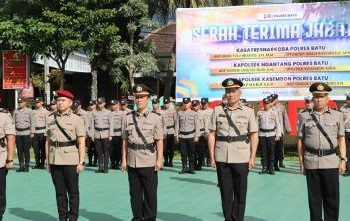 Kapolres Batu Pimpin Sertijab Jabatan Kasat Narkoba, Kapolsek Ngantang dan Kapolsek Kasembom